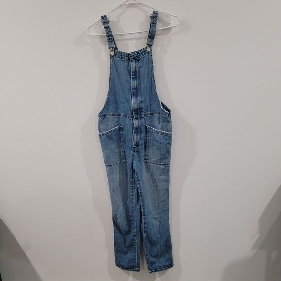 Madewell Denim - Madewell Denim Overalls Size Xs Zip Front Blue Jean Boho Straight Pockets Retro